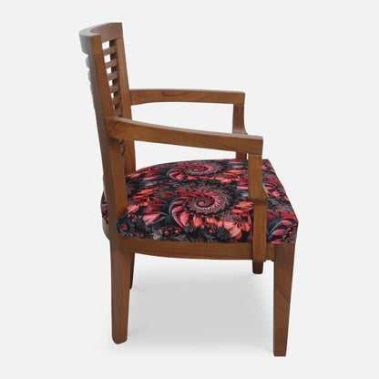 Aanya Teak Wood Arm Chairs (Teak)side view 