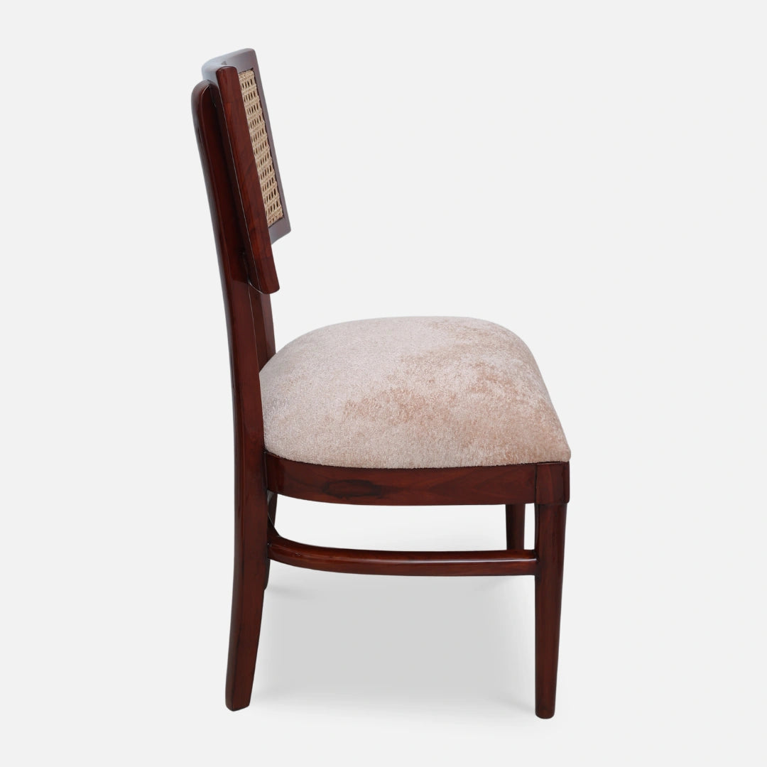 side view  of Tessaro Teak Wood Dining Chair (Brown) 