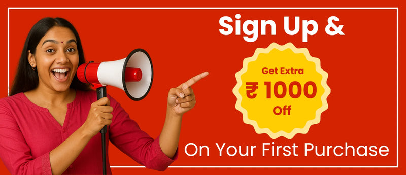 banner showing 1000 rs off on first purchase