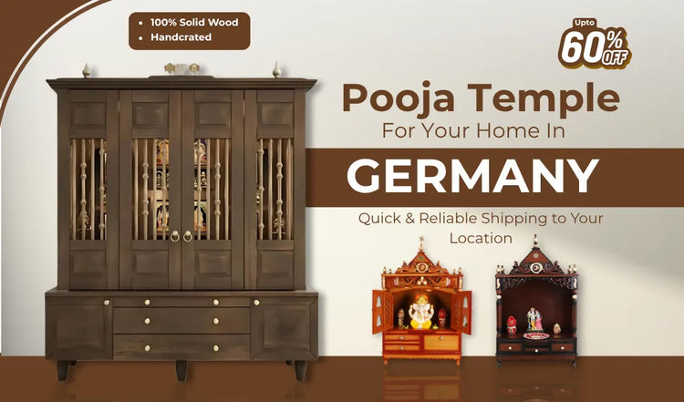 teakwood Pooja Mandir for Home in Germany 