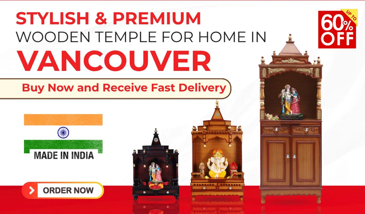 teakwood Pooja Mandir for Home in Vancouver 