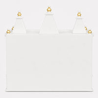 Sunanda Bhawan Medium Wall Mount Pooja Mandir without Door (White Gold)