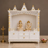 Abhikya Kostha Floor Rested Pooja Mandir without Door (White Gold)