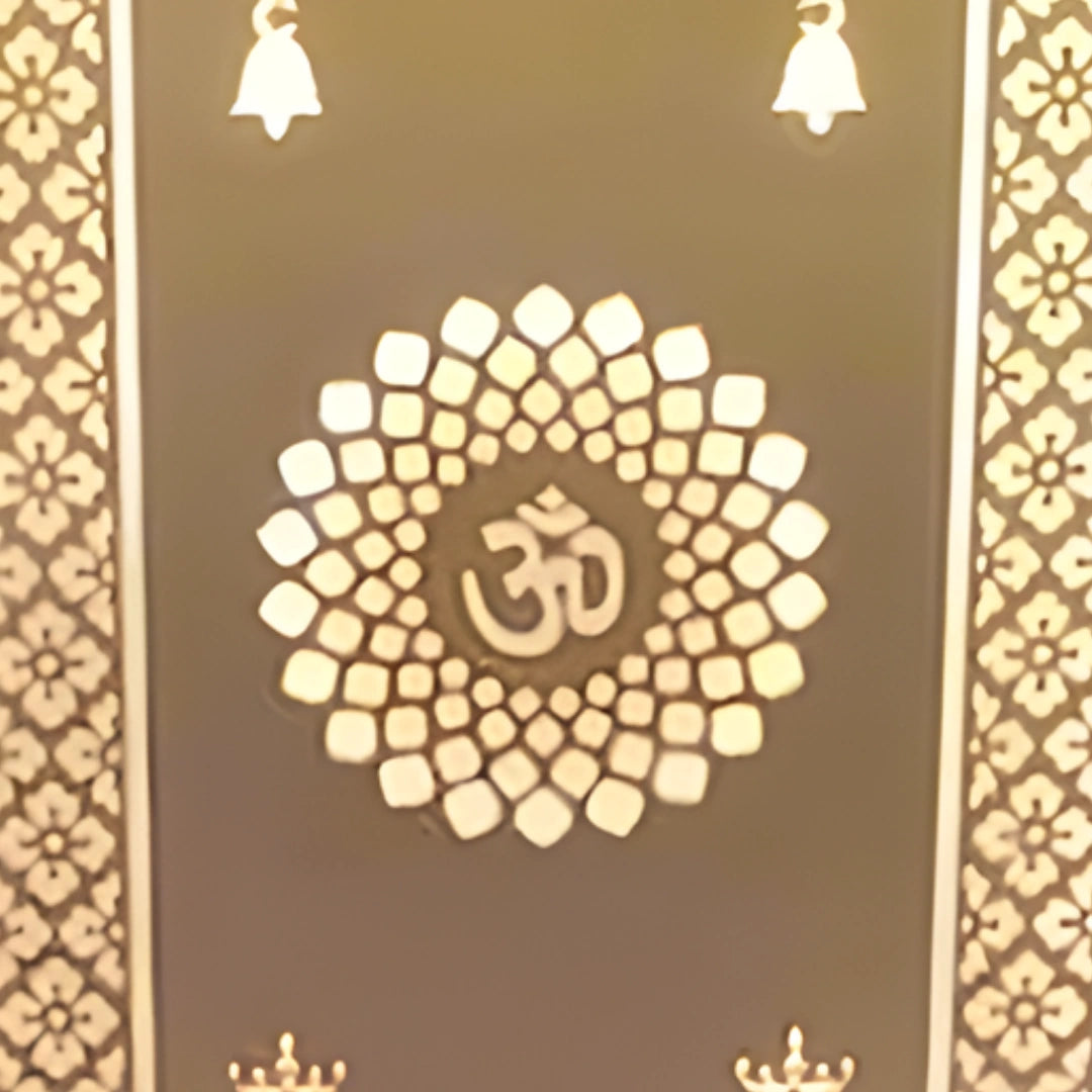 Prajvala Teak Wood Mandir (White)