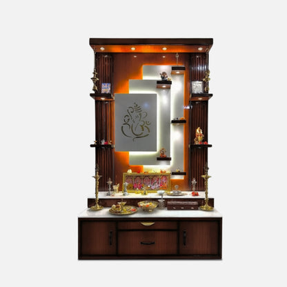 Shoolini Teak Wood Mandap (Brown)