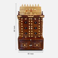 Simha Teak Wood Mandap (Brown)