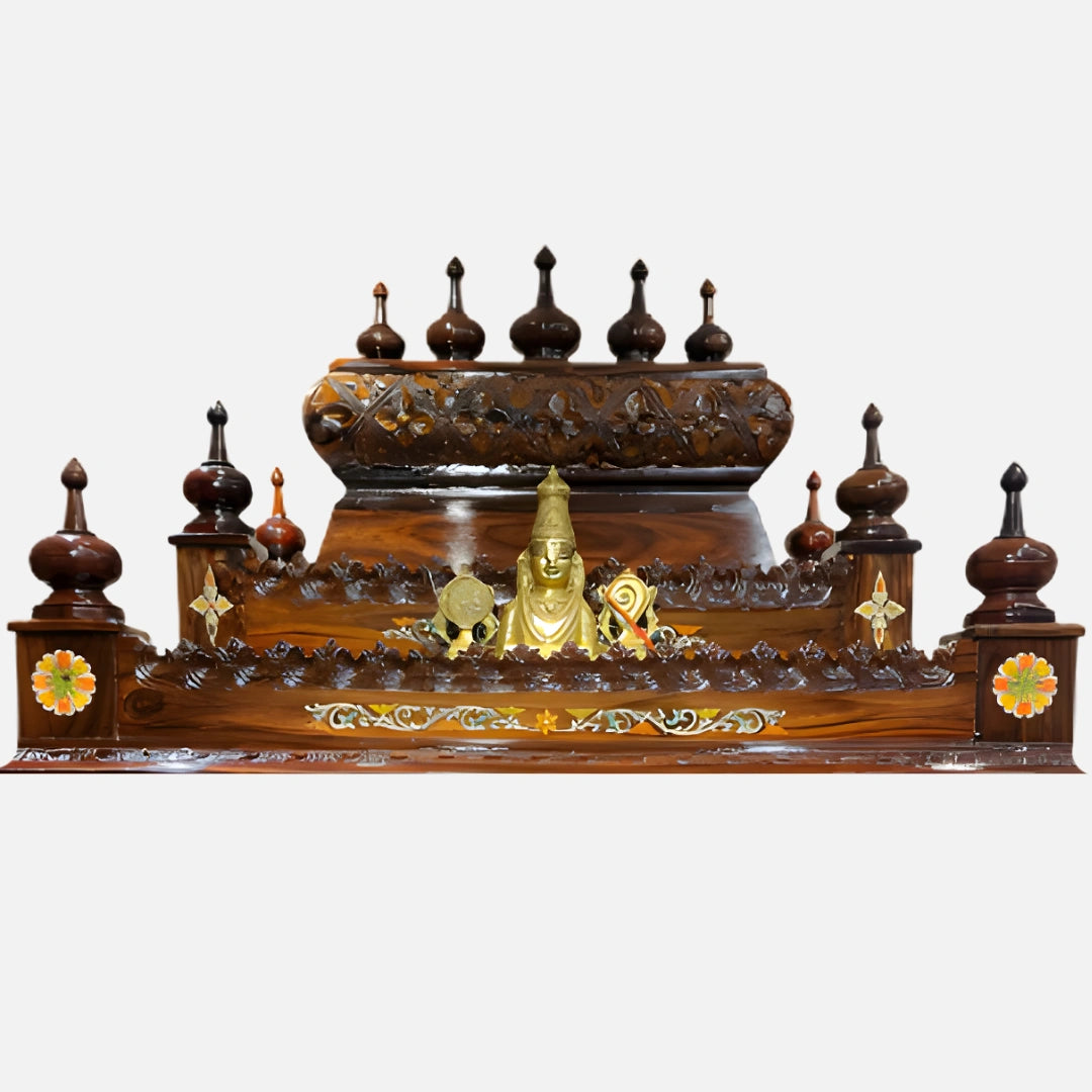 Shuchita Teak Wood Mandap (Brown)