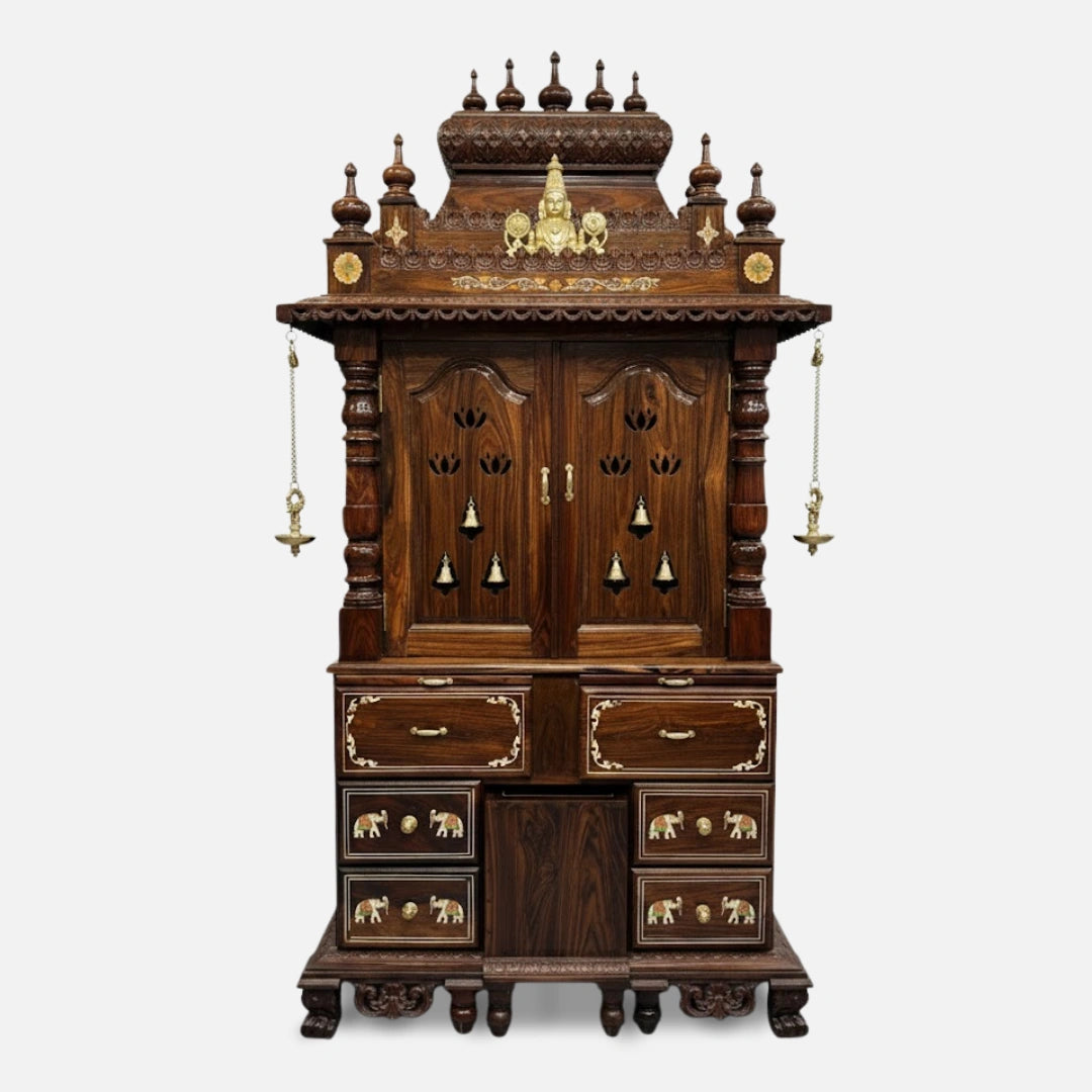 Shuchita Teak Wood Mandap (Brown)