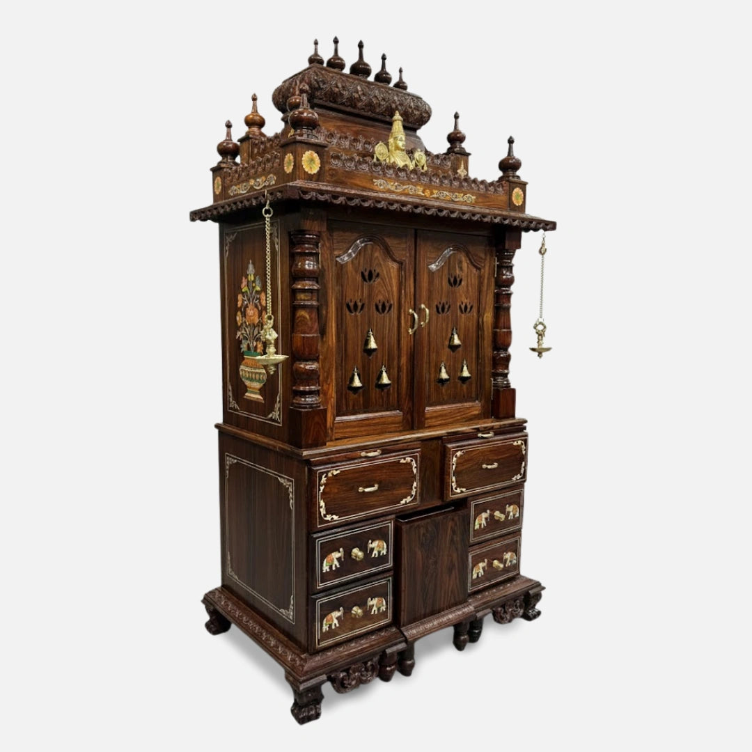 Shuchita Teak Wood Mandap (Brown)