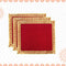 top view Red Pooja Aasan with Swastik Kalash Border – 14x14 Inch 