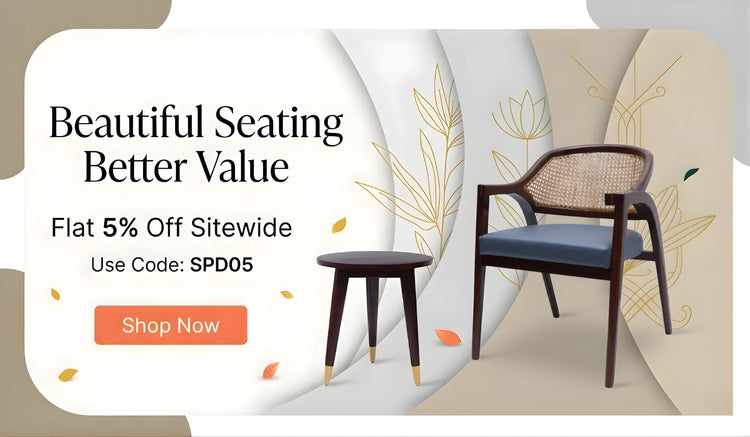 coffe table and cane chair sale banner