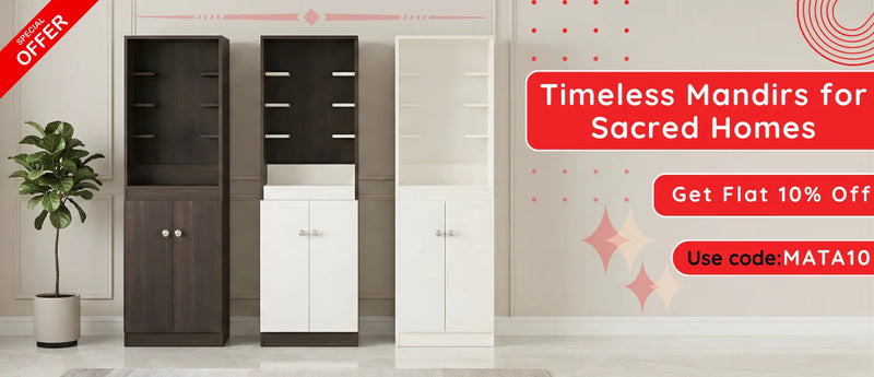 3 wooden pooja cabinets