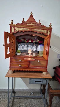 Customer photo: wooden pooja mandir in their home
