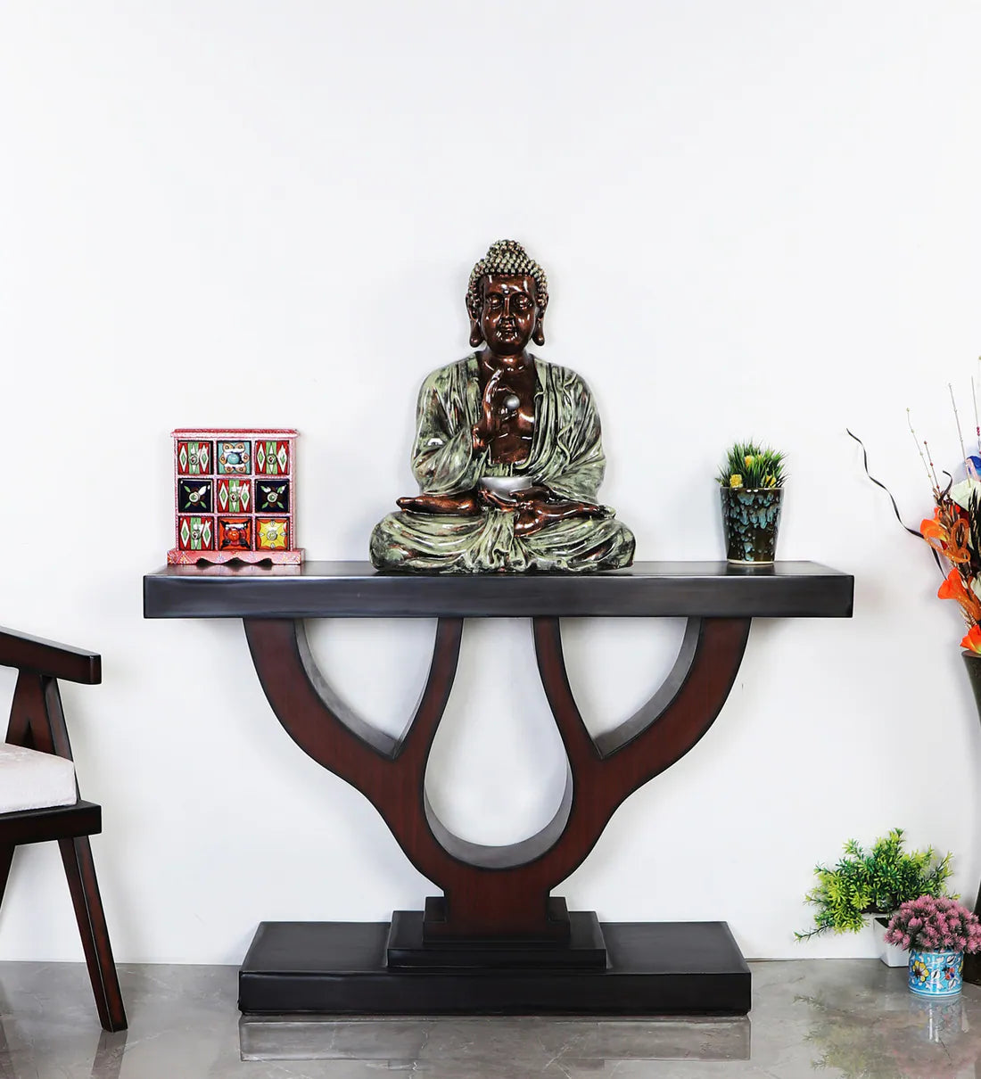 Zidena Solid Wood Console Table (Brown)