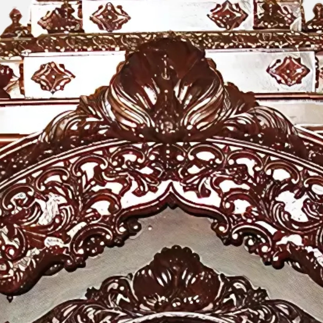 Sharika Teak Wood Mandap (Brown) close view 