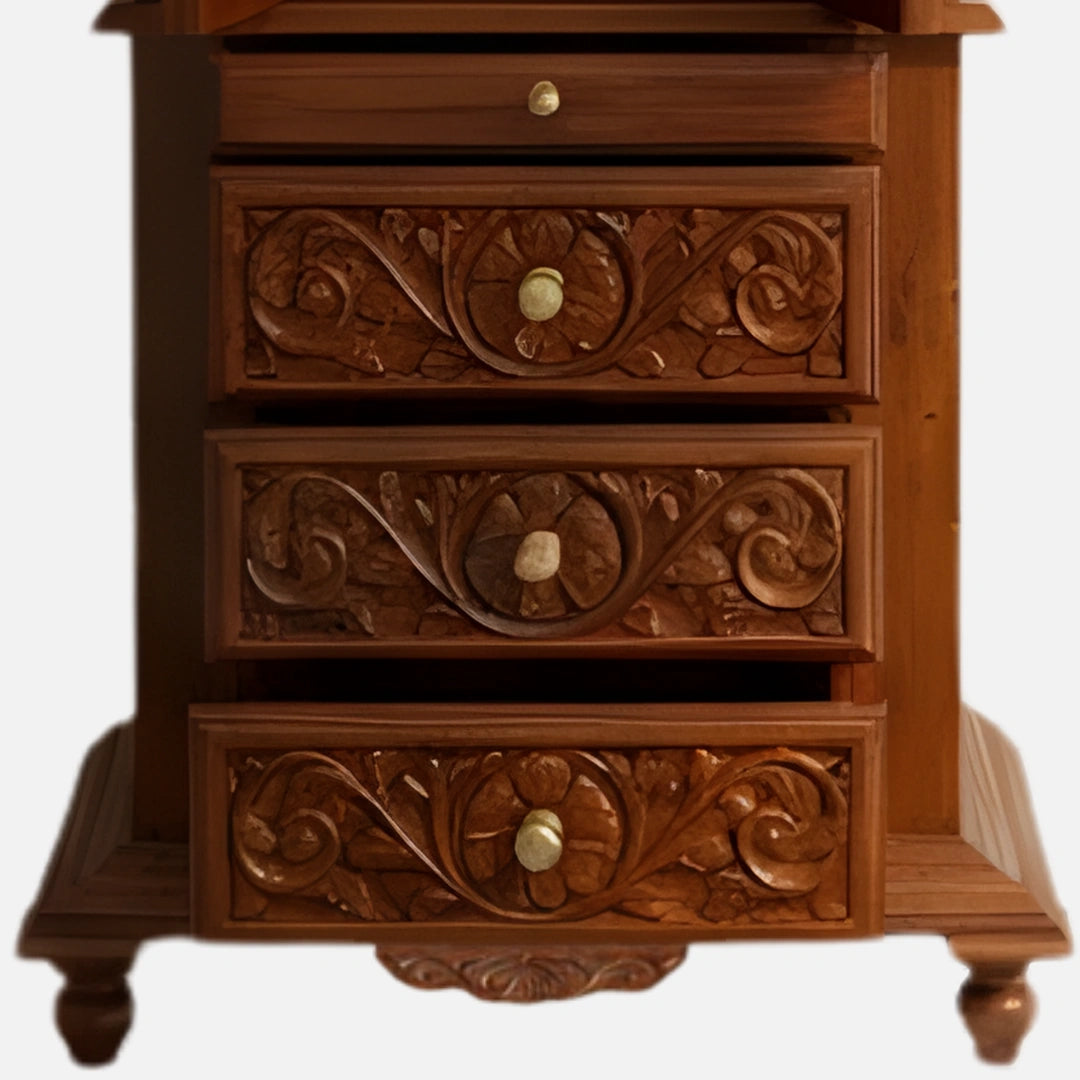 zoom view of Aadinath Teak Wood Mandap (Brown) 