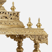 zoom view  of Aishwarya Teak Wood Mandir (Gold)   