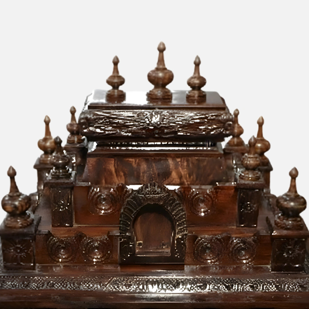 zoom view of Jagannath Teak Wood Mandir (Brown)