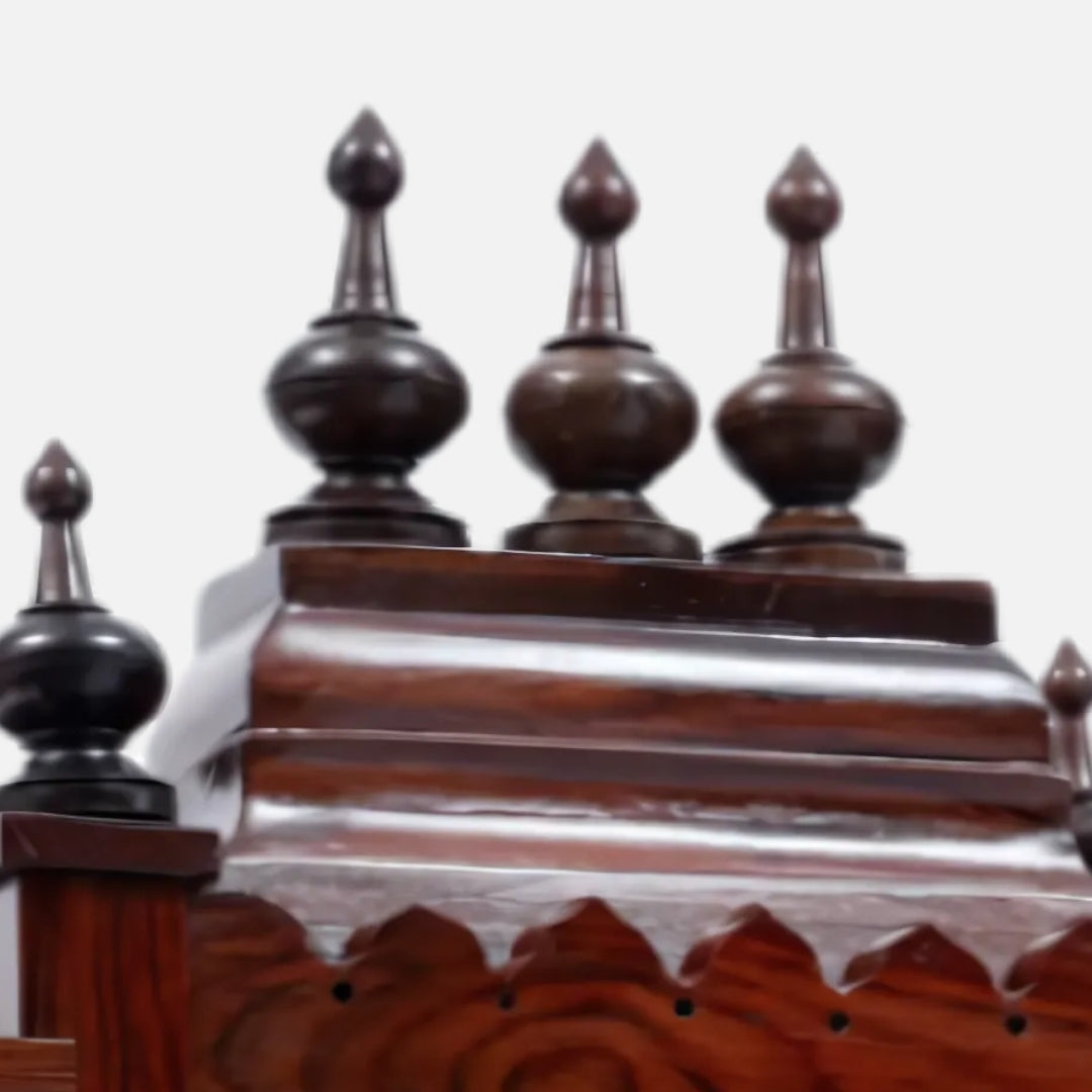 zoom view of Kamalini Teak Wood Mandir (Brown) 