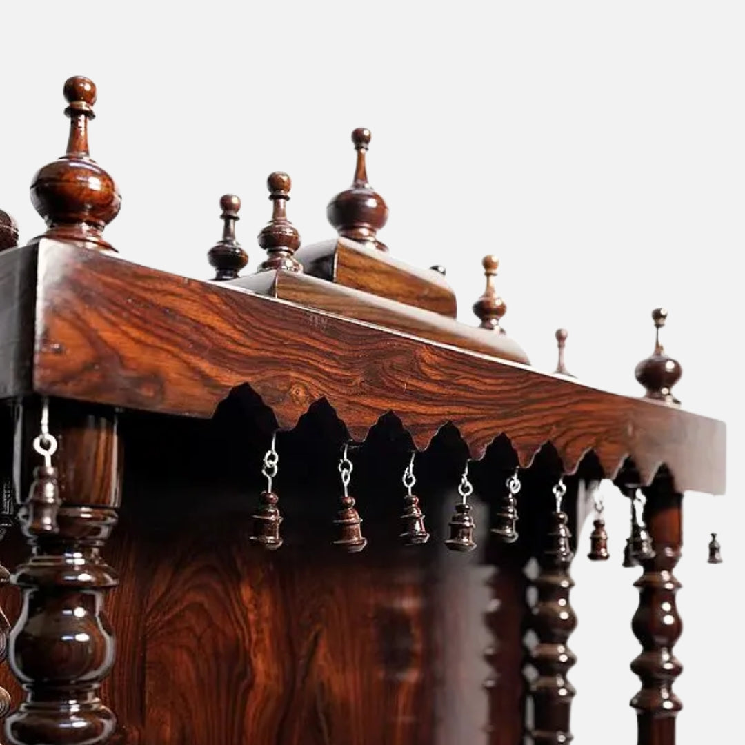 zoom view  of Ratnalekha Teak Wood Mandir (Brown) 