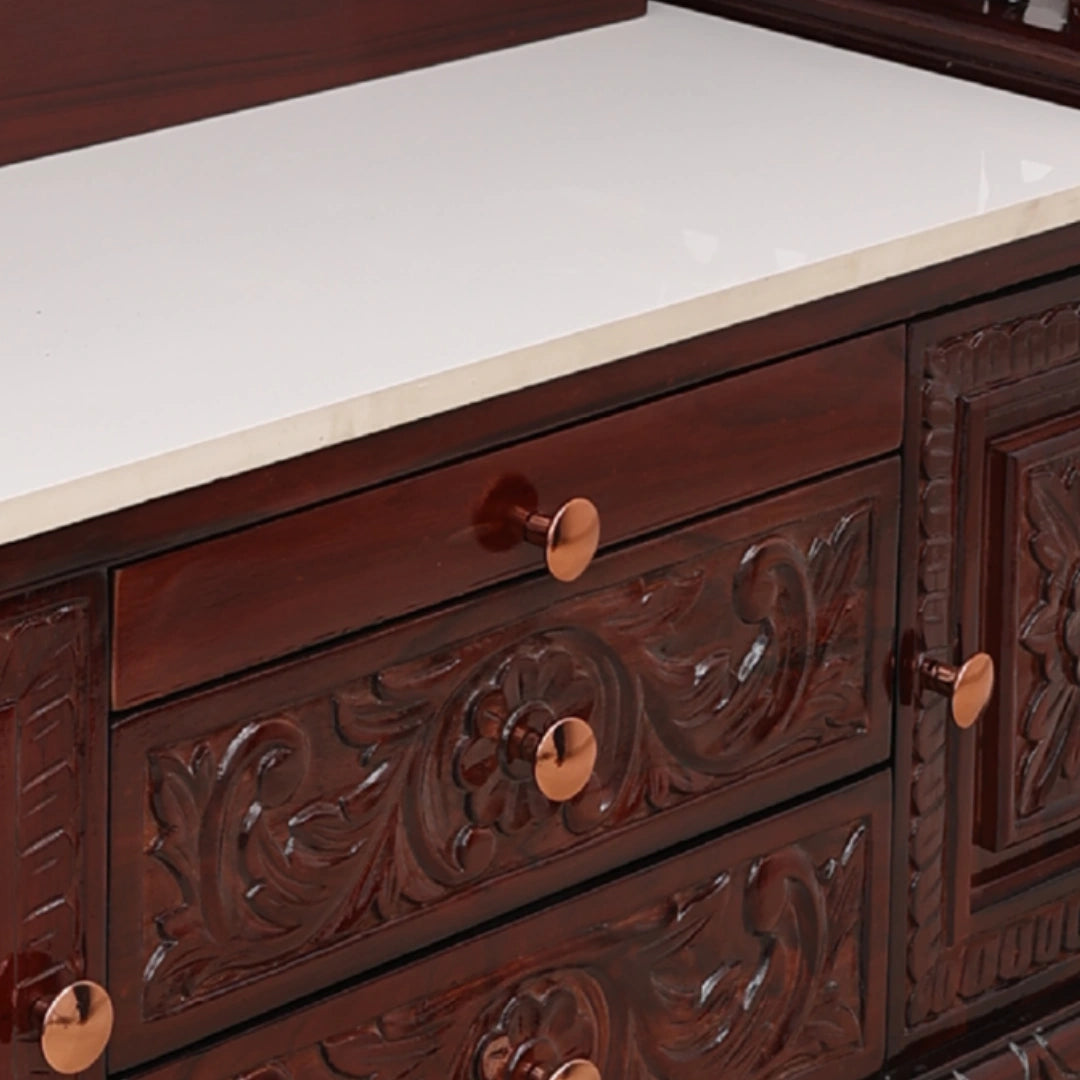 zoom  view of Shubhalaya Teak Wood Mandir (Brown)  