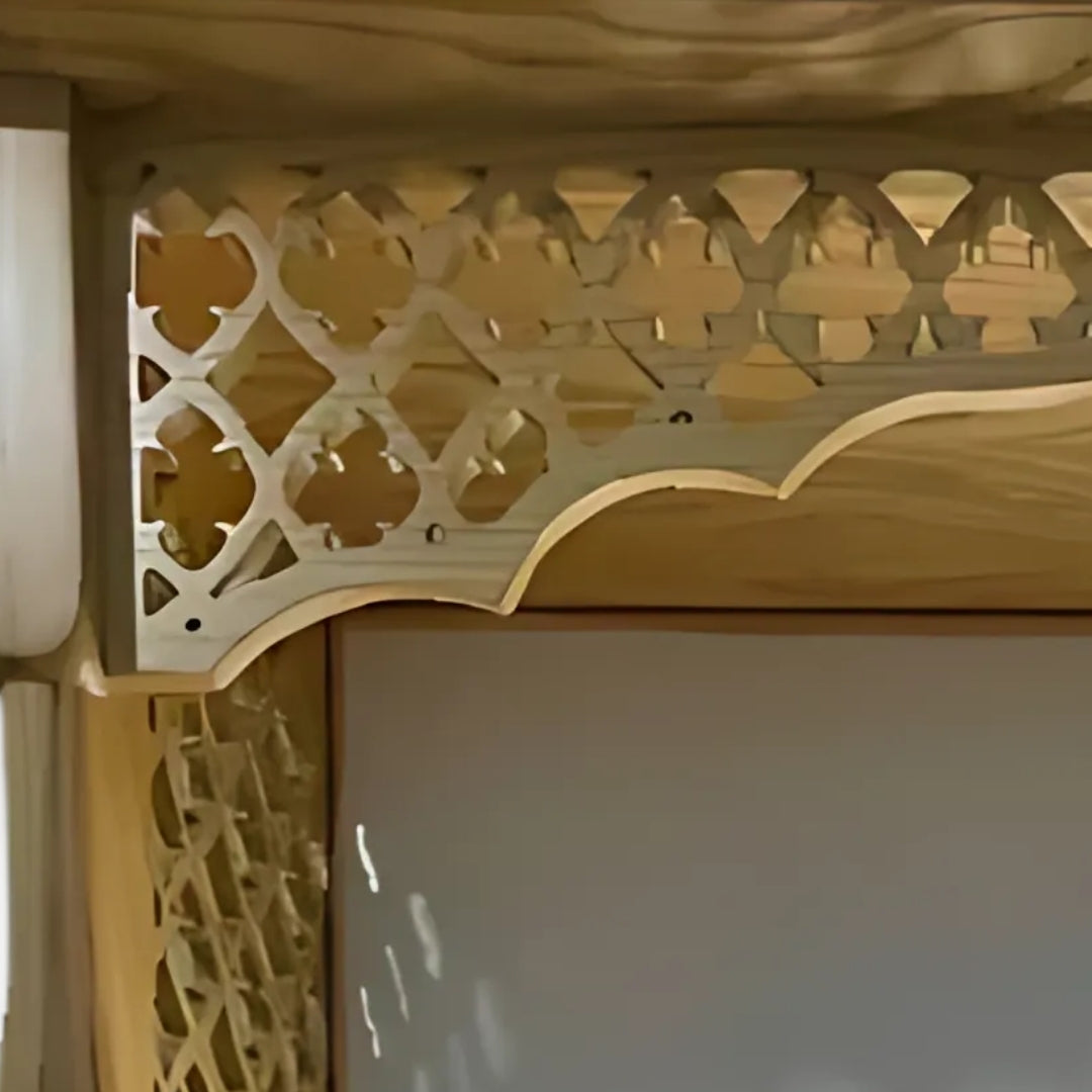 zoom  view  of  Srikripa Teak Wood Mandap (Cream) 