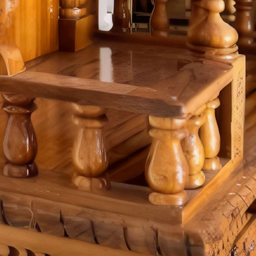 zoom  view of Suchetana Teak Wood Mandir (Teak) 