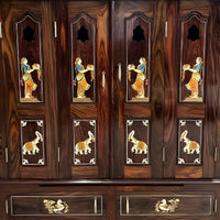 zoom view  of Vedaroop Teak wood Mandap (Brown) 