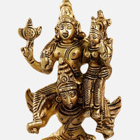zoom view  of Vishnu Lakshmi on Garuda Brass Idol 