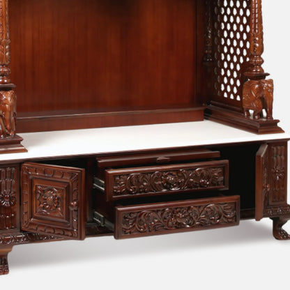 zoom view of Yashasvi Teak Wood Mandap (Brown) 