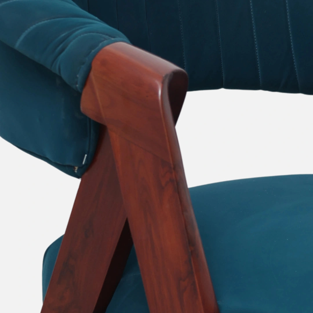 zoom view of Ziva Teak Wood Arm Chair (Brown) 