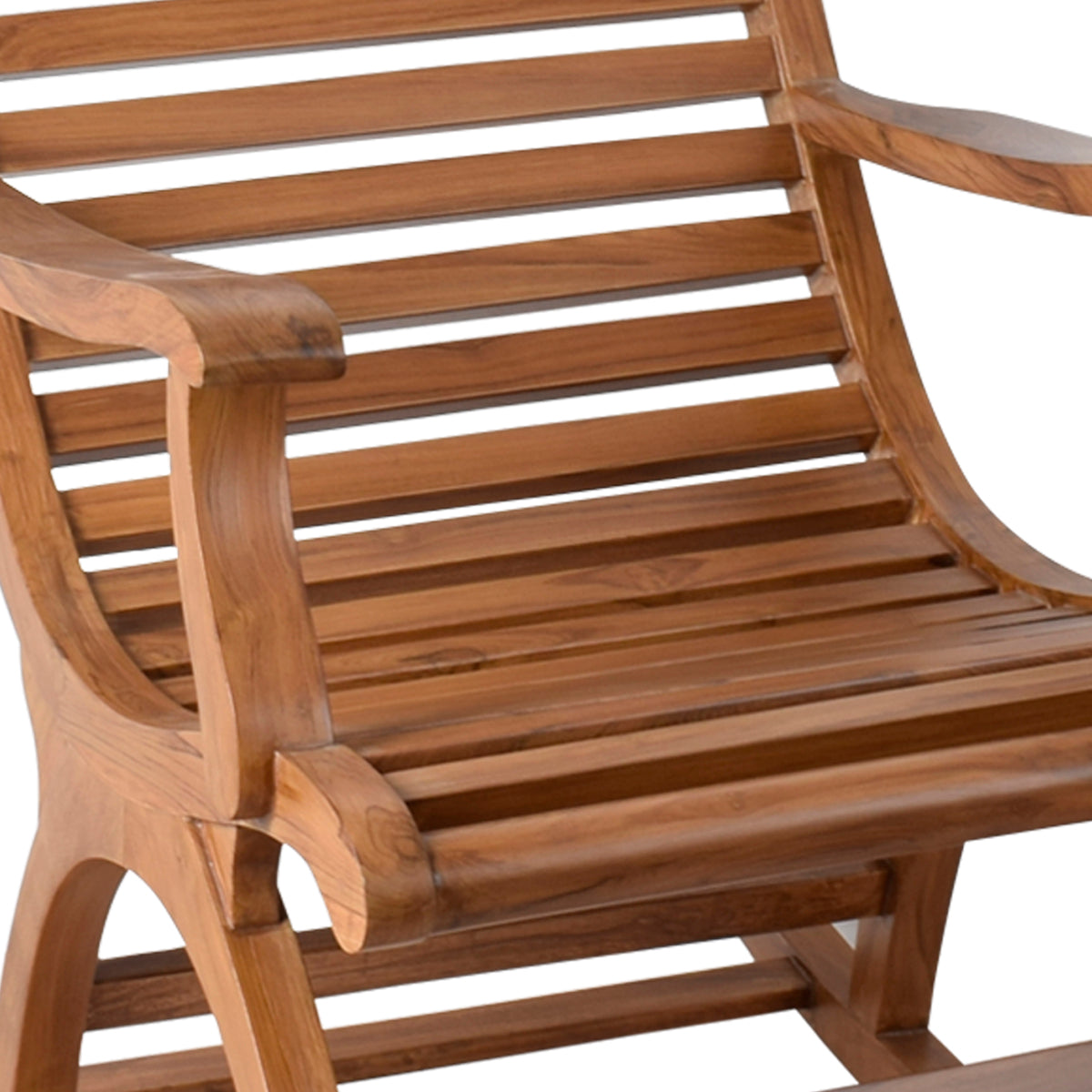 Mince Teak Wood Rocking Chair (Brown)