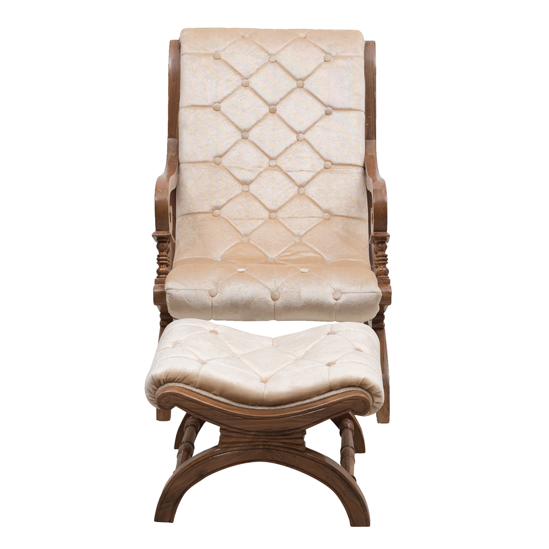 Butros Wooden Aaram Chair with Footer