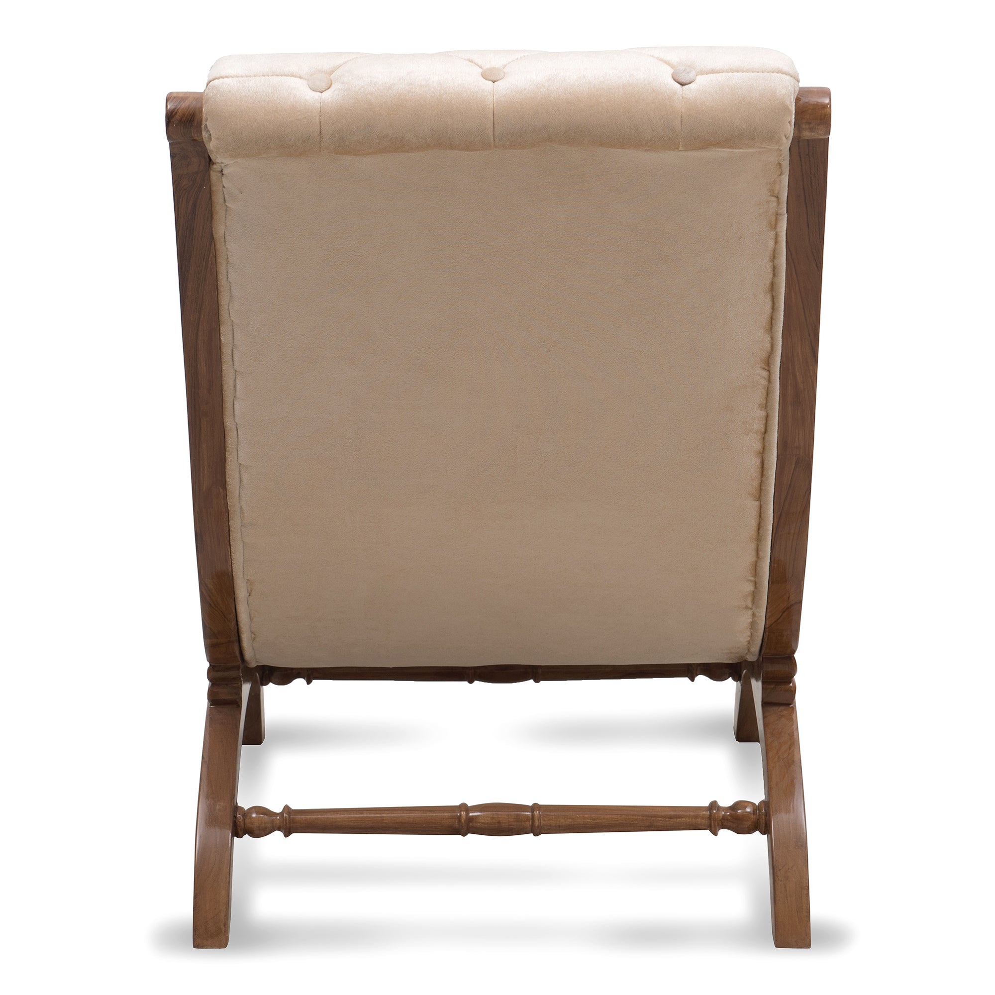 Butros Fabric Upholstered Aaram Chair with FootRest (Brown Silver)